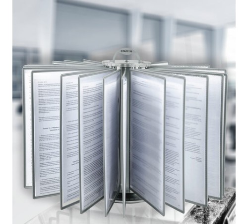 Демосистема настольная на 30 панелей, с 30 серыми панелями А4, вращающаяся, STAFF, 238332