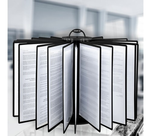 Демосистема настольная на 30 панелей, с 30 черными панелями А4, вращающаяся, STAFF, 238333