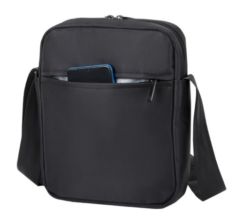 Сумка на плечо BRAUBERG COMPACT с отделением для планшета 9,7'', 2 кармана, черная, 26,5x22x5,5 см, 240500