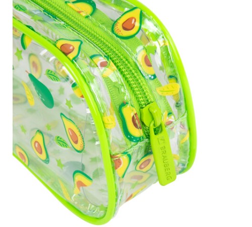 Пенал-косметичка BRAUBERG LUCENT на молнии, прозрачный, 