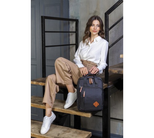 Рюкзак BRAUBERG FRIENDLY универсальный с длинными ручками, черный, 37х26х13 см, 270089