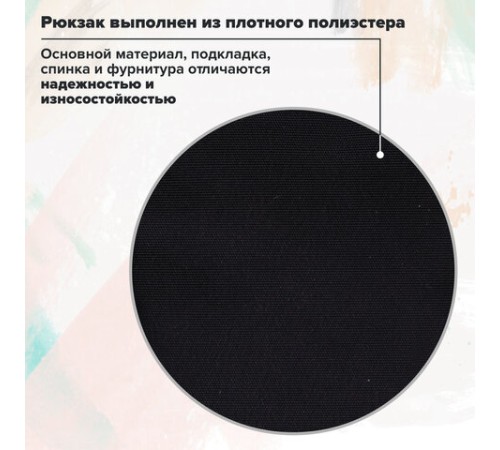 Рюкзак BRAUBERG FRIENDLY универсальный с длинными ручками, черный, 37х26х13 см, 270089