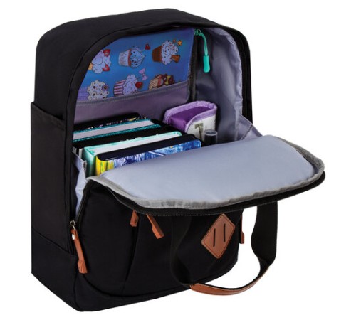 Рюкзак BRAUBERG FRIENDLY универсальный с длинными ручками, черный, 37х26х13 см, 270089