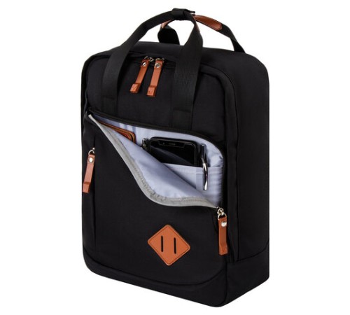 Рюкзак BRAUBERG FRIENDLY универсальный с длинными ручками, черный, 37х26х13 см, 270089