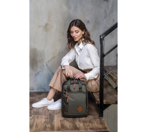 Рюкзак BRAUBERG FRIENDLY универсальный с длинными ручками, хаки, 37х26х13 см, 270091