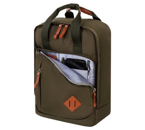 Рюкзак BRAUBERG FRIENDLY универсальный с длинными ручками, хаки, 37х26х13 см, 270091