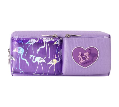 Пенал-косметичка ЮНЛАНДИЯ, 1 отделение, 2 кармана, полиэстер, 