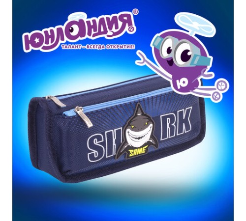 Пенал мягкий ЮНЛАНДИЯ, 2 отделения, полиэстер, 