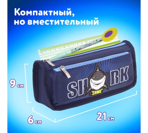 Пенал мягкий ЮНЛАНДИЯ, 2 отделения, полиэстер, 