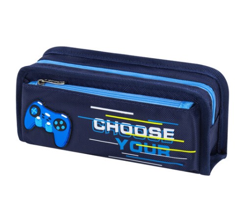 Пенал мягкий ЮНЛАНДИЯ, 2 отделения, полиэстер, 