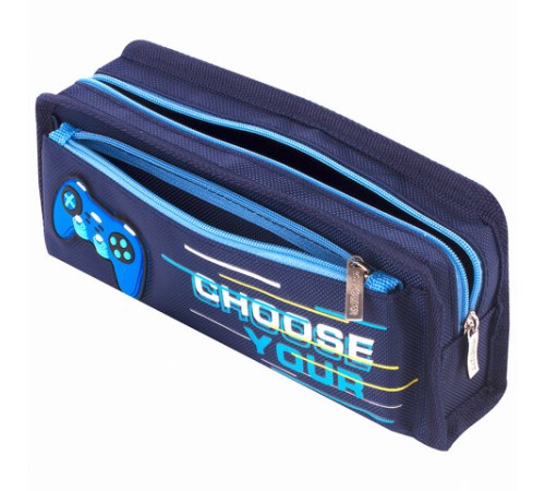 Пенал мягкий ЮНЛАНДИЯ, 2 отделения, полиэстер, 