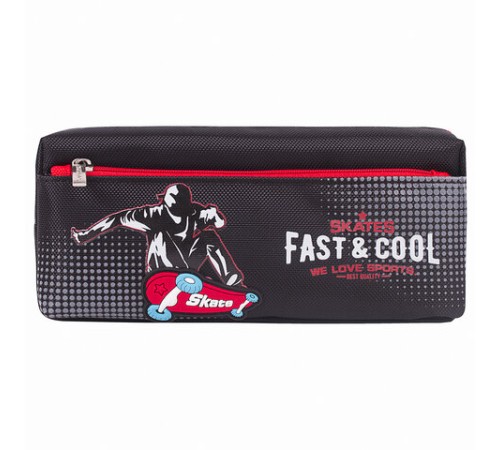 Пенал мягкий ЮНЛАНДИЯ, 2 отделения, полиэстер, 