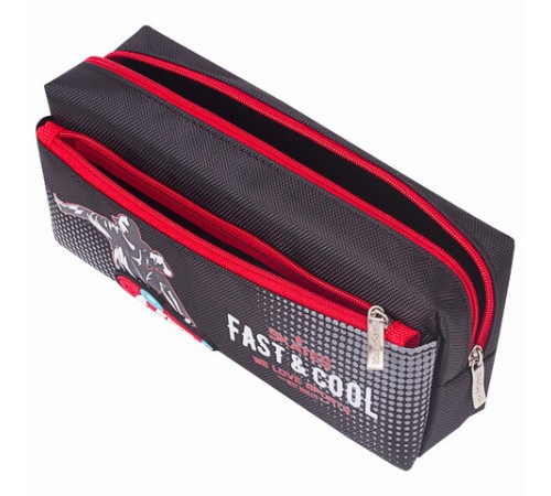 Пенал мягкий ЮНЛАНДИЯ, 2 отделения, полиэстер, 