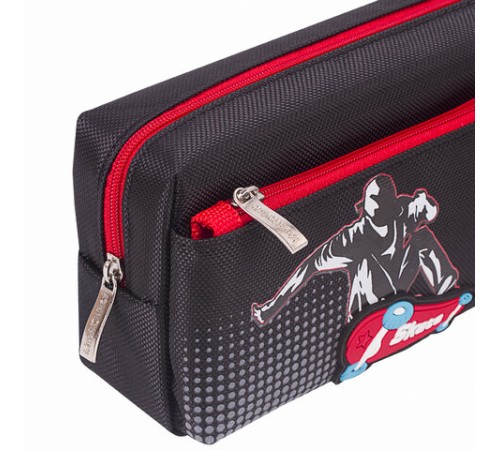 Пенал мягкий ЮНЛАНДИЯ, 2 отделения, полиэстер, 