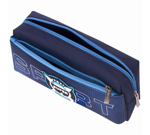 Пенал мягкий ЮНЛАНДИЯ, 2 отделения, полиэстер, 