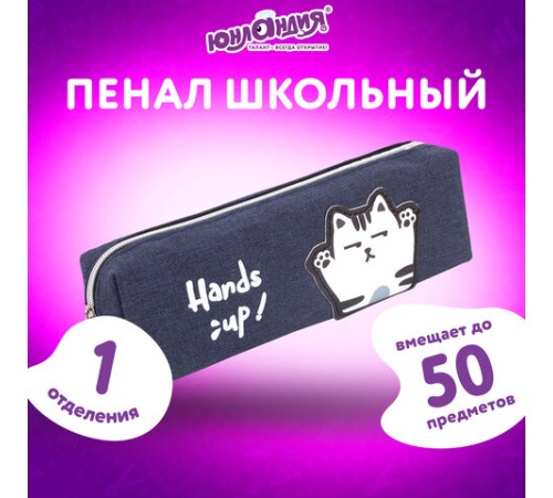 Пенал ЮНЛАНДИЯ, 1 отделение, полиэстер, 