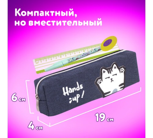 Пенал ЮНЛАНДИЯ, 1 отделение, полиэстер, 