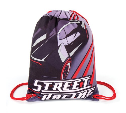 Мешок для обуви BRAUBERG PREMIUM, карман, подкладка, светоотражающие элементы, 43х33 см, Street racing, 270284