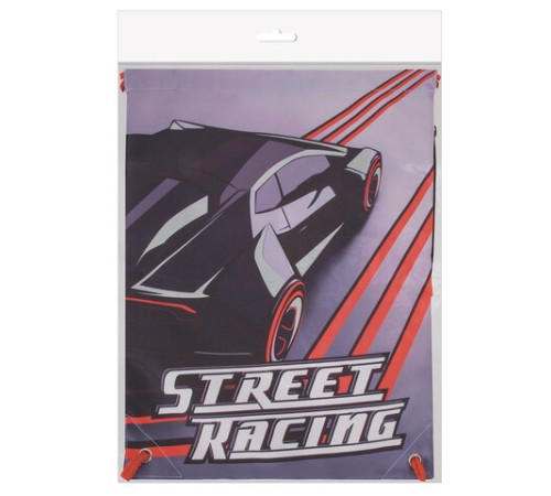 Мешок для обуви BRAUBERG PREMIUM, карман, подкладка, светоотражающие элементы, 43х33 см, Street racing, 270284