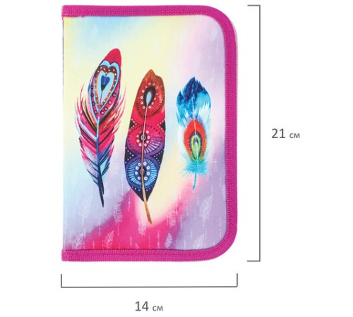 Пенал BRAUBERG, 1 отделение, полиэстер, 21х14 см, 