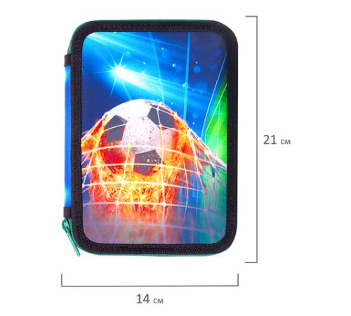 Пенал BRAUBERG, 2 отделения, полиэстер, 21х14 см, 