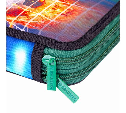 Пенал BRAUBERG, 2 отделения, полиэстер, 21х14 см, 