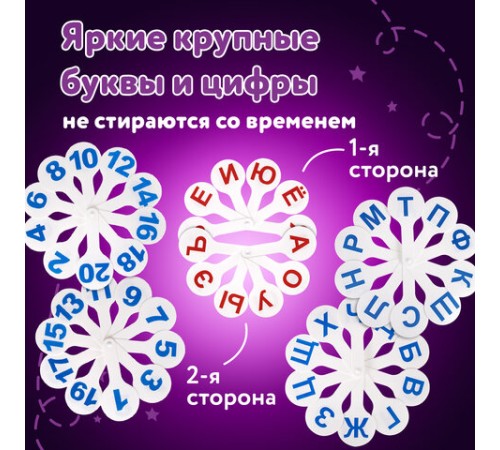 Веер-касса (гласные, согласные и цифры) ЮНЛАНДИЯ, НАБОР 3 шт., европодвес, 270432