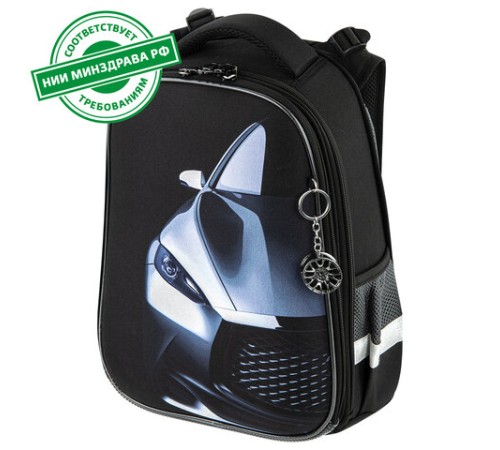 Ранец BRAUBERG PREMIUM, 2 отделения, с брелком, 