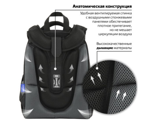 Ранец BRAUBERG PREMIUM, 2 отделения, с брелком, 