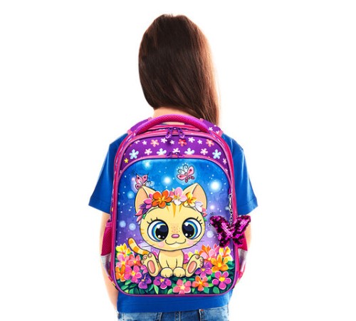 Ранец BRAUBERG QUADRO, 3 отделения, с брелком, 