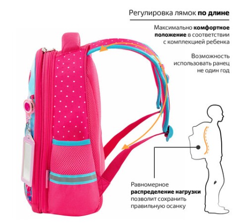 Ранец ЮНЛАНДИЯ LIGHT, 2 отделения, 