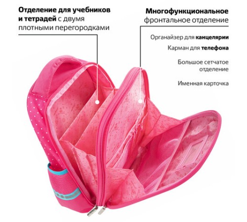 Ранец ЮНЛАНДИЯ LIGHT, 2 отделения, 