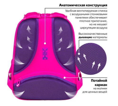 Ранец BRAUBERG FIT, 2 отделения, 