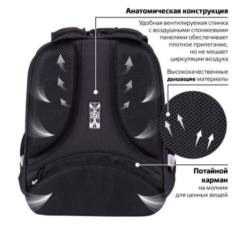 Ранец BRAUBERG FIT, 2 отделения, 