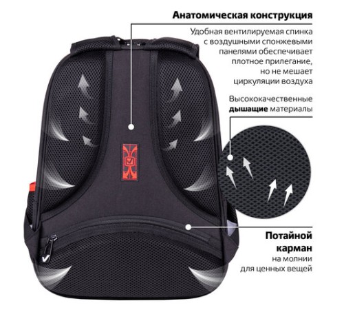 Ранец BRAUBERG FIT, 2 отделения, 