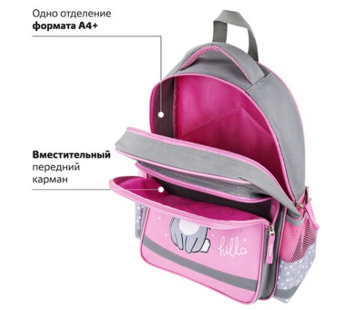 Рюкзак ПИФАГОР SCHOOL, 1 отделение, 3 кармана, 