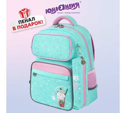 Рюкзак ЮНЛАНДИЯ COMPLETE с пеналом в комплекте, эрго-спинка, 