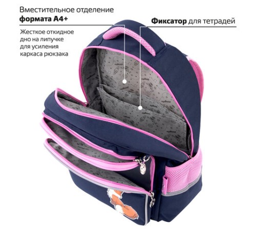 Рюкзак ЮНЛАНДИЯ COMPLETE с пеналом в комплекте, эрго-спинка, 