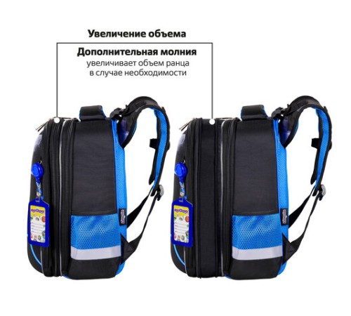 Ранец ЮНЛАНДИЯ EXTRA с дополнительным объемом, 2 отделения, 