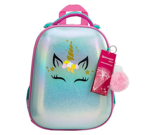 Ранец BRAUBERG SHINY, 2 отделения, с брелком, 