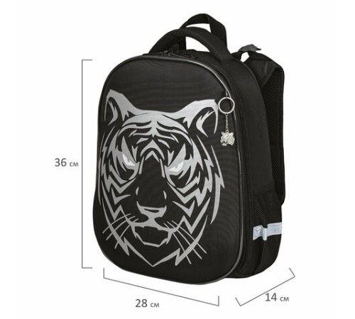 Ранец BRAUBERG SHINY, 2 отделения, с брелком, 