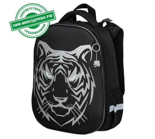 Ранец BRAUBERG SHINY, 2 отделения, с брелком, 