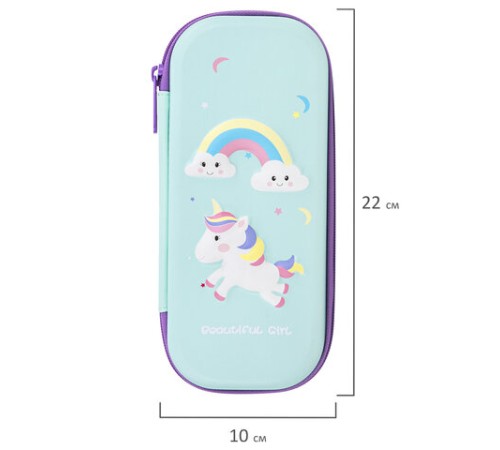 Пенал BRAUBERG, 1 отделение, 1 откидная планка, EVA 3D, 22х10х5 см, 