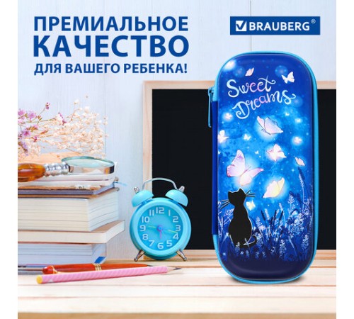 Пенал BRAUBERG, 1 отделение, 1 откидная планка, EVA, 22х10х5 см, 