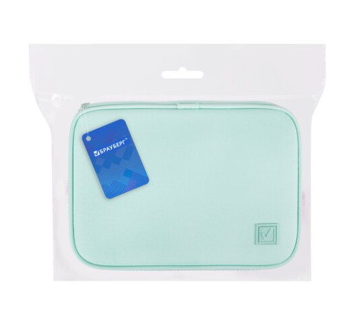 Пенал-косметичка BRAUBERG БОЛЬШОЙ, 1 отделение, 1 откидная планка, ткань, 21x15x6 см, 