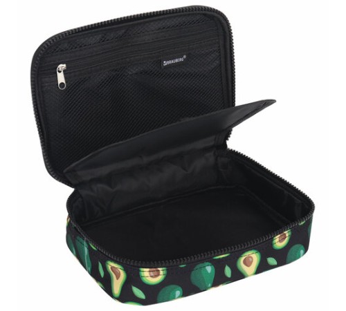 Пенал-косметичка BRAUBERG БОЛЬШОЙ, 1 отделение, 1 откидная планка, ткань, 21x15x6 см, 
