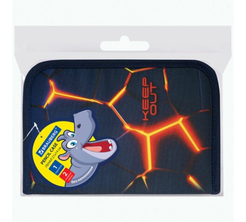 Пенал BRAUBERG, 1 отделение, 2 откидные планки, полиэстер, 21х14 см, 