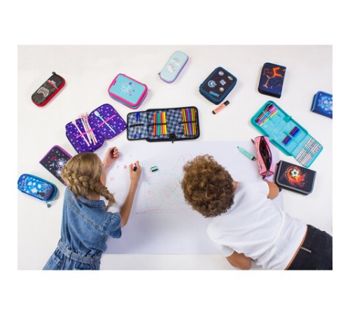 Пенал BRAUBERG с наполнением, 1 отделение, 1 откидная планка, 24 предмета, 21х14 см, 