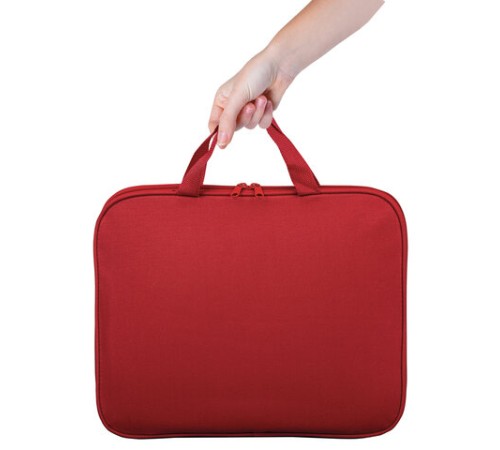 Папка на молнии с ручками STAFF EVERYDAY, А4, полиэстер, красная, 270730