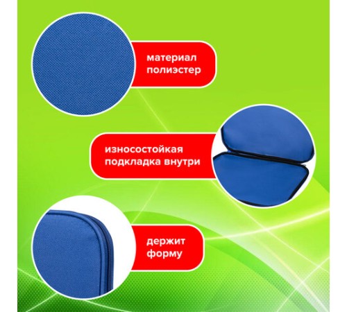 Папка на молнии с ручками STAFF EVERYDAY, А4, полиэстер, синяя, 270731